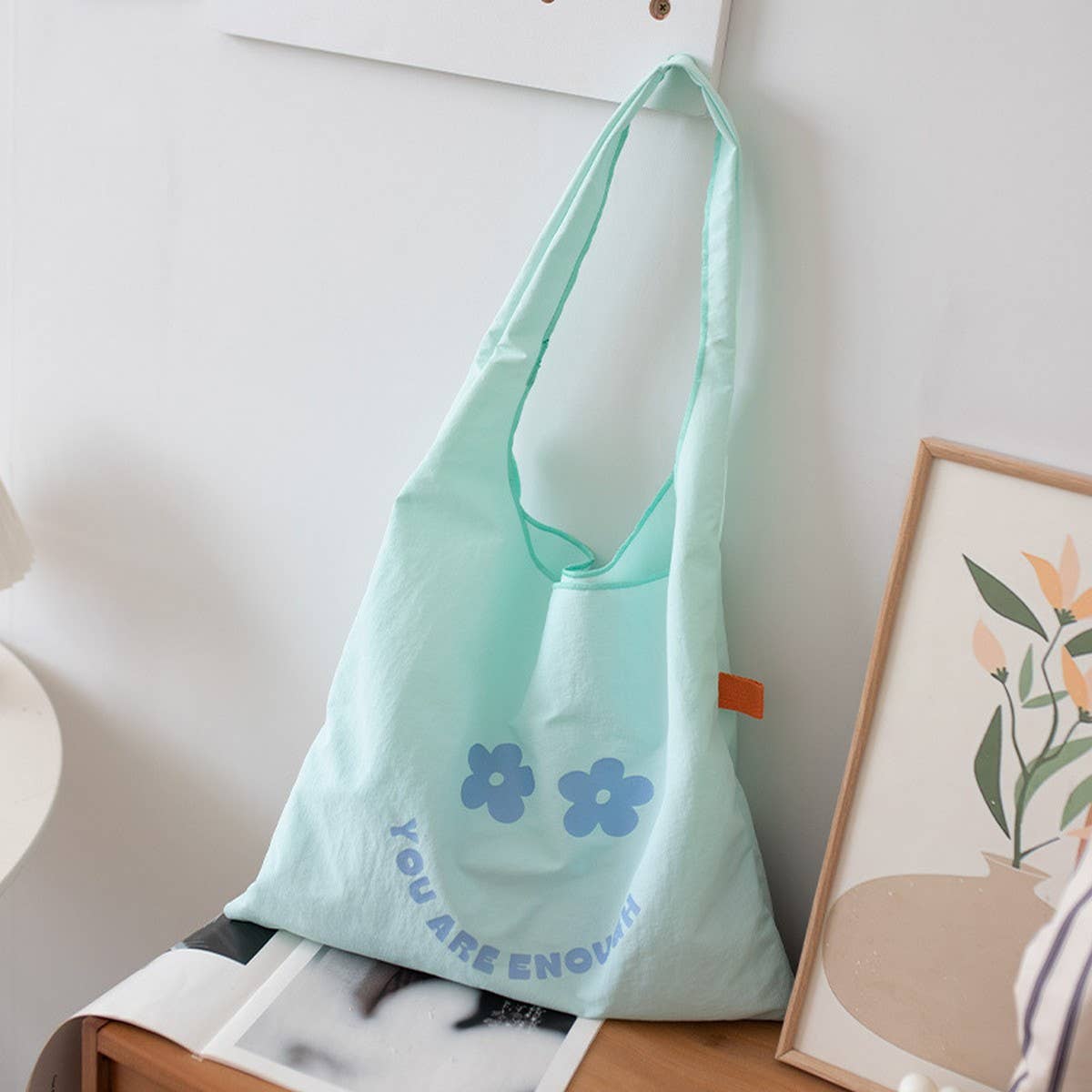 Fresh Letter Print Canvas Tote Bag for Students_CWAB5637