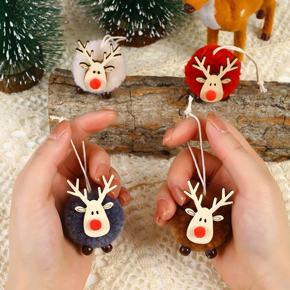 WOOL FELT CARTOON DEER PENDANT CHRISTMAS DECORATION_CWMM2926