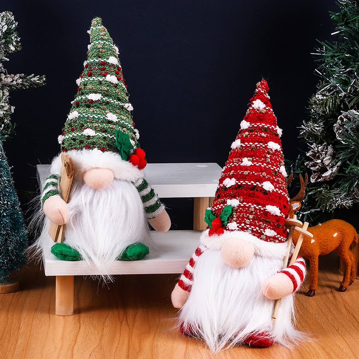 CHRISTMAS LIGHTED FACELESS OLD MAN ORNAMENT