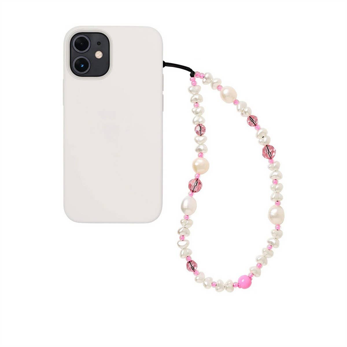 CWMM8717_SIMPLE AND VERSATILE PEARL MOBILE PHONE LANYARD