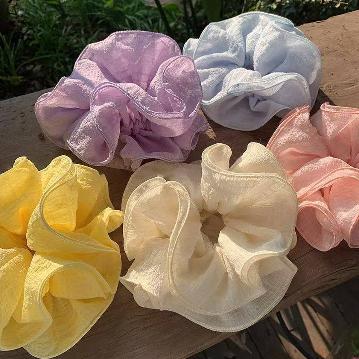 Ruffled Plaid Scrunchie with Layered Edges