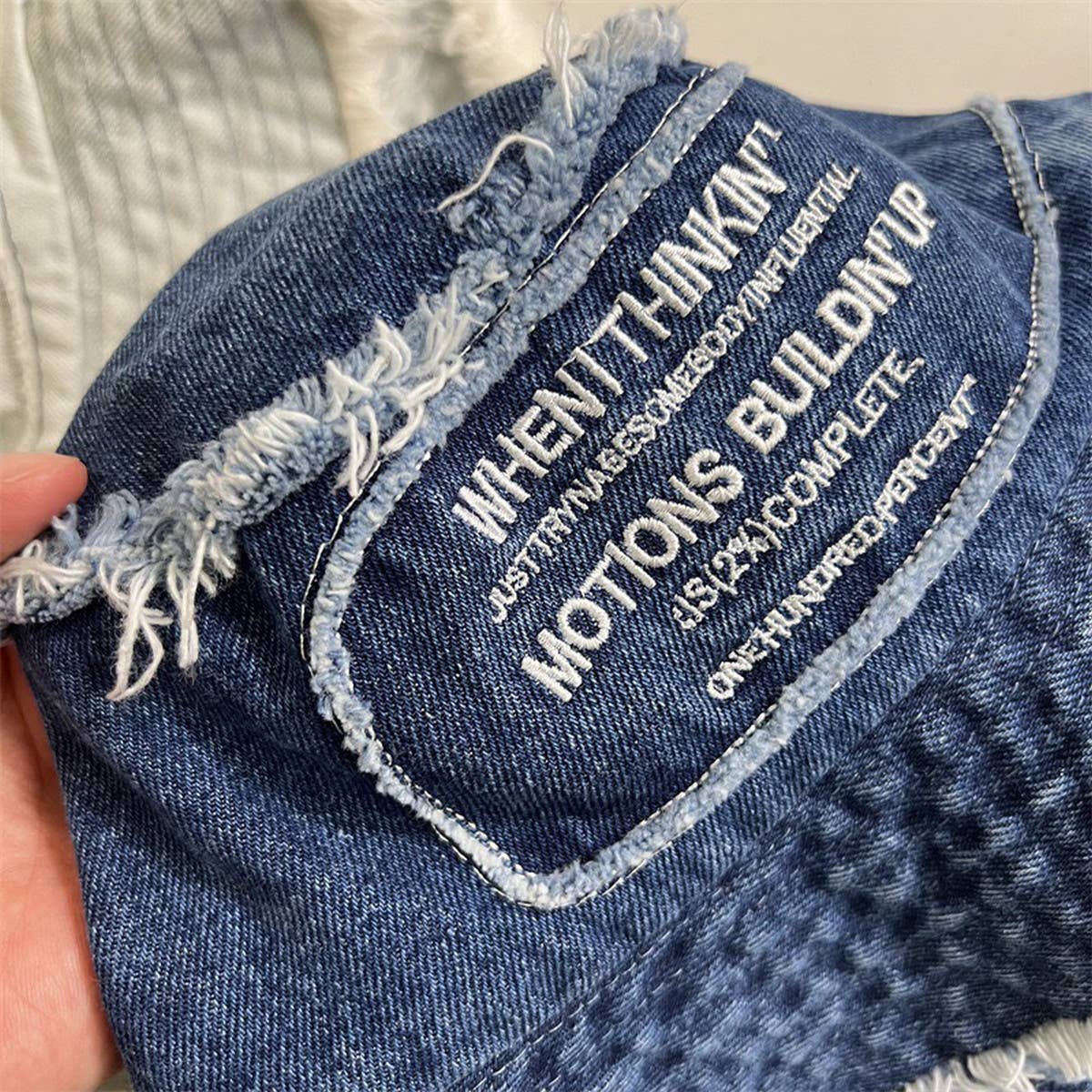 ALL-MATCH WASHED LETTER EMBROIDERED BUCKET HAT_CWAB2850