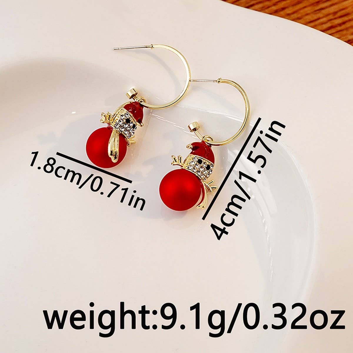 GENTLE CHRISTMAS SNOWMAN CHRISTMAS TREE EARRINGS