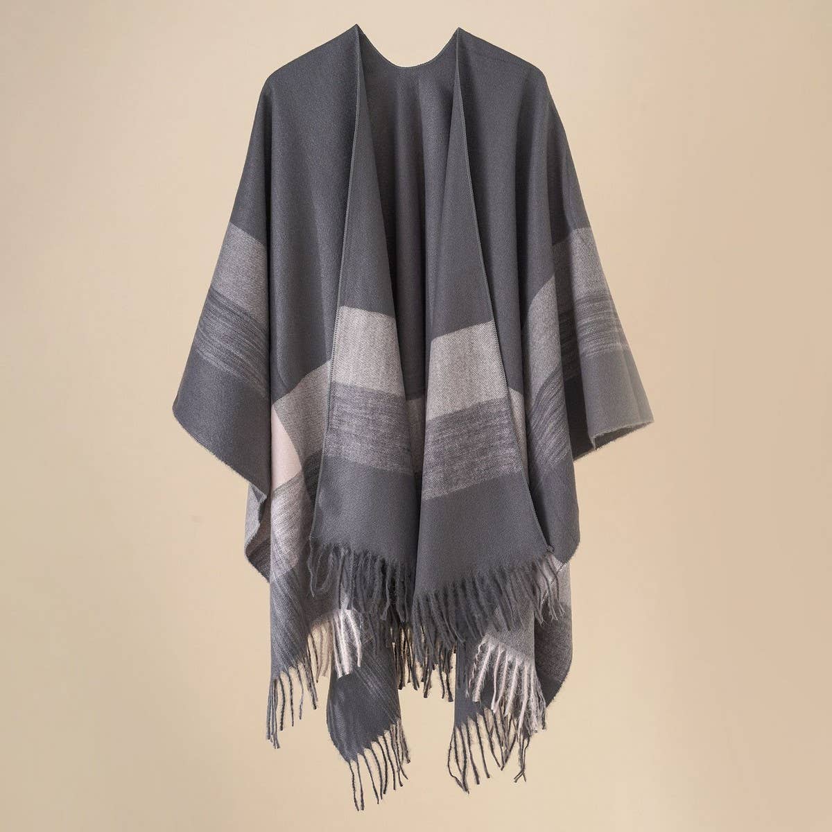FASHIONABLE WARM STRIPED COLOR MATCHING SHAWL