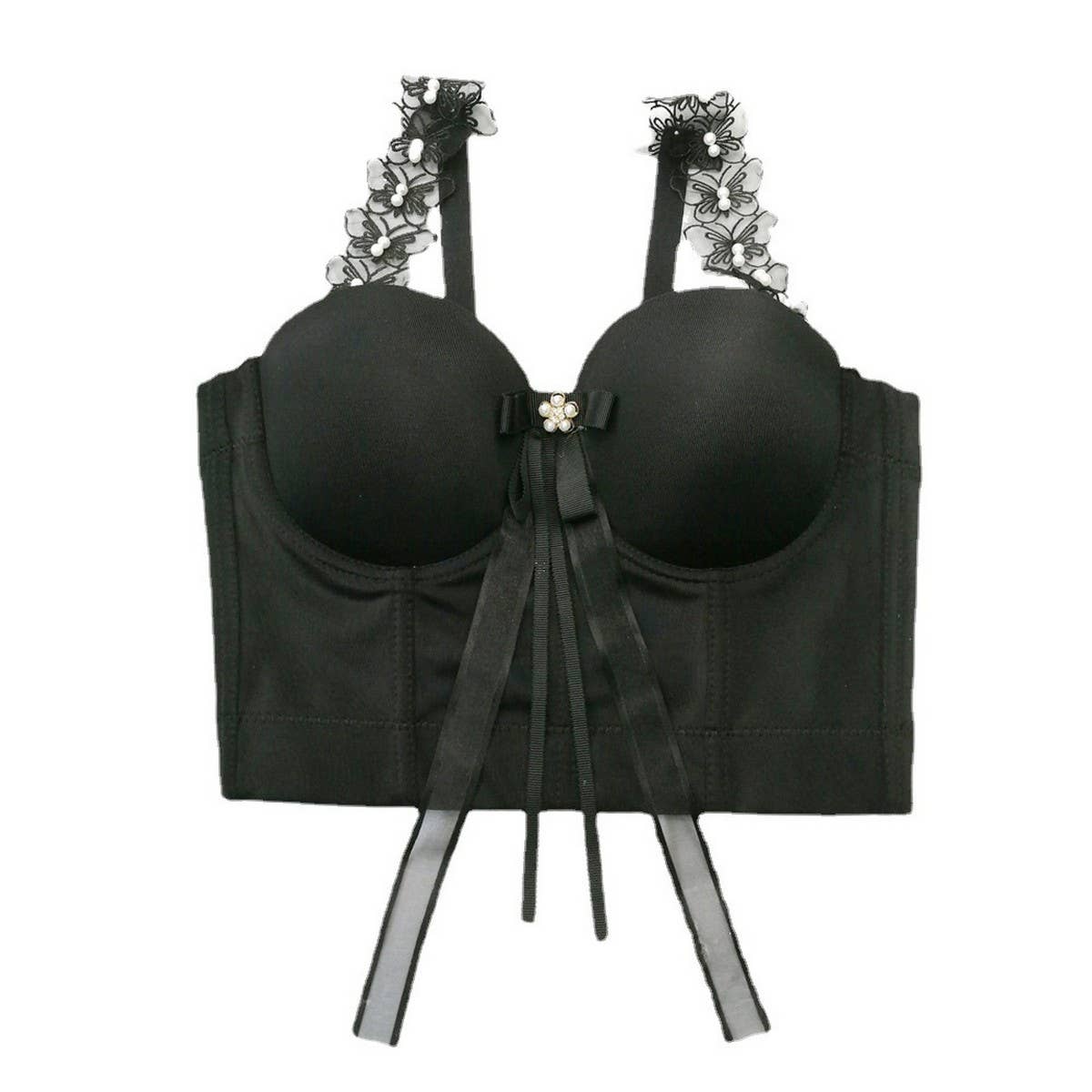 NEW BUTTERFLY LACE HERRINGBONE CORSET