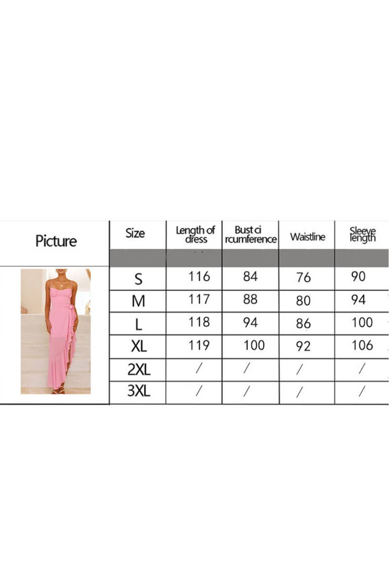 CWDHL1071_SUMMER SEXY BACKLESS RUFFLE IRREGULAR DRESS