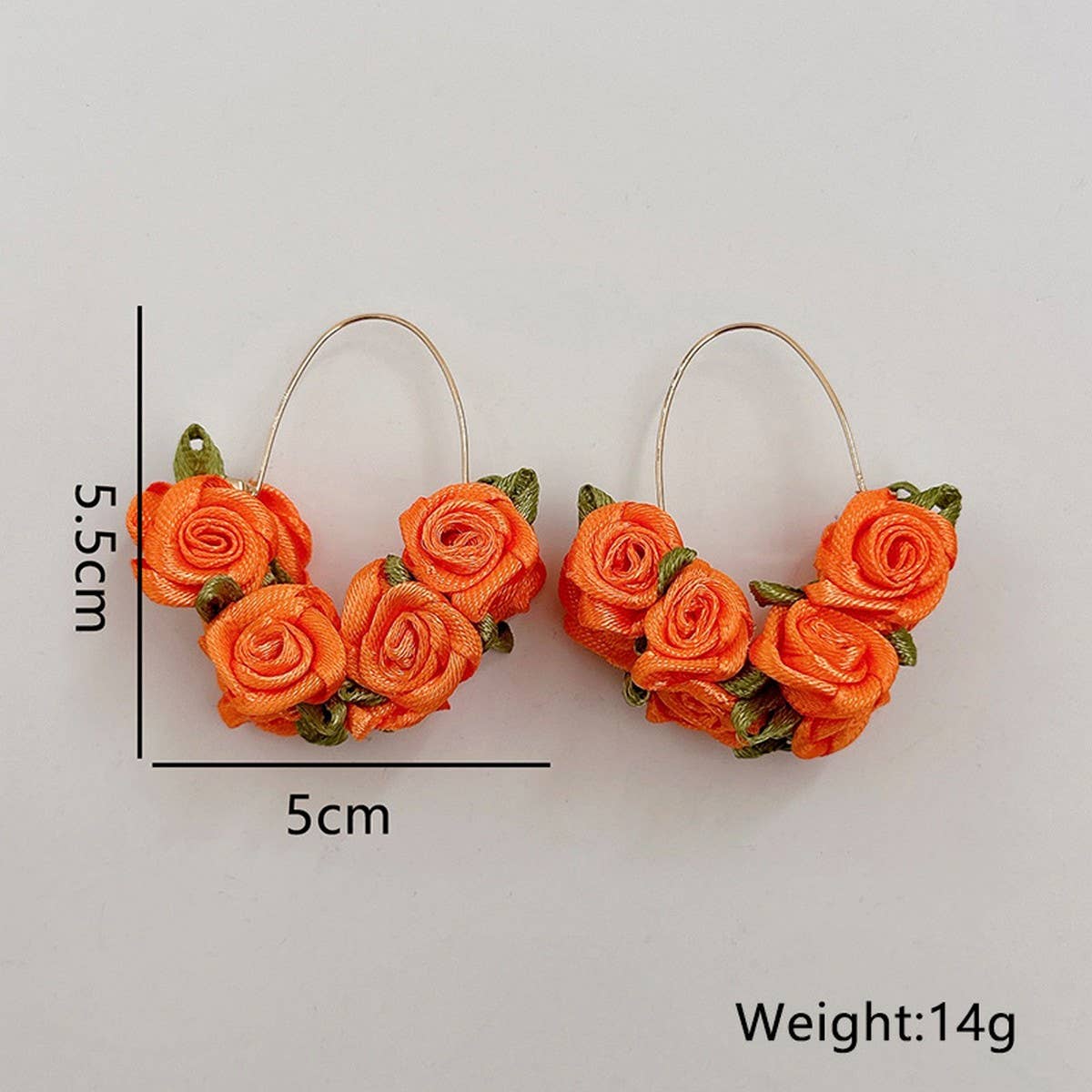 Handmade Fabric Rose V-Shape Ear Cuffs