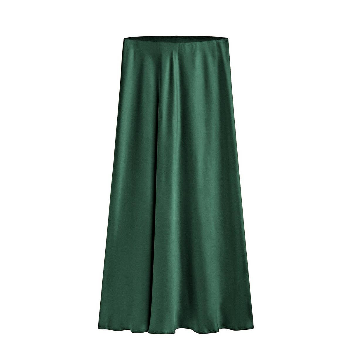 ACETATE SATIN SKIRT HIGH WAIST SLIT MAXI SKIRT_CWAB4804
