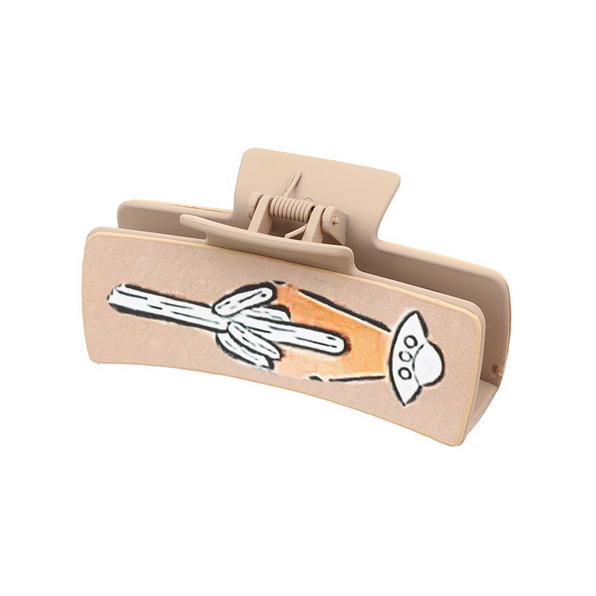 Western Bull Head Hair Claw - Cactus Leather Clip