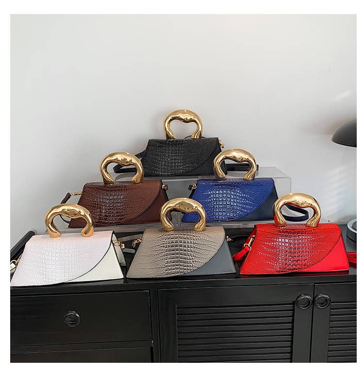 Stone-patterned retro crossbody small square bag