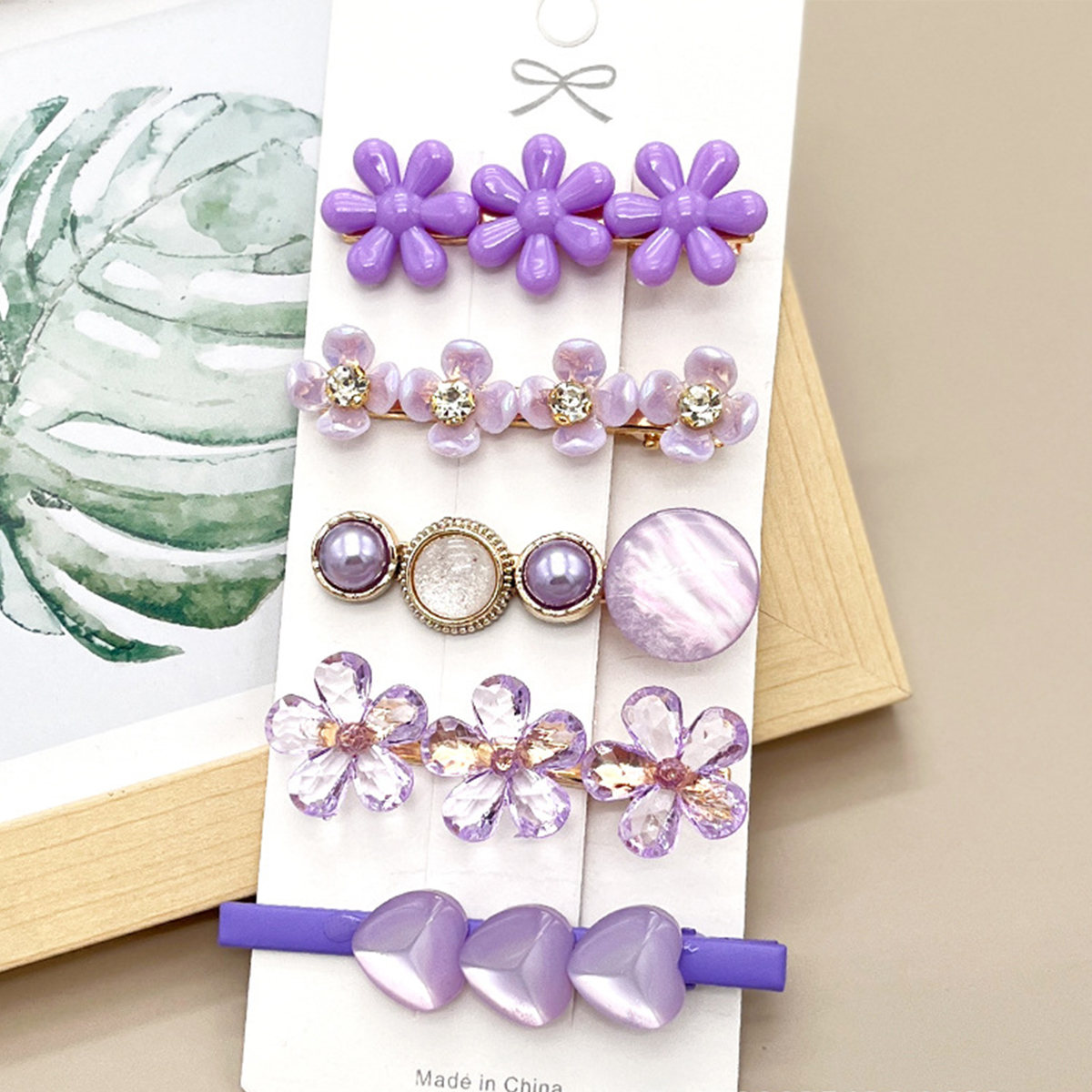 Rhinestone Pearl Hair Clip Set - Elegant Side Pin _CWAHA0159