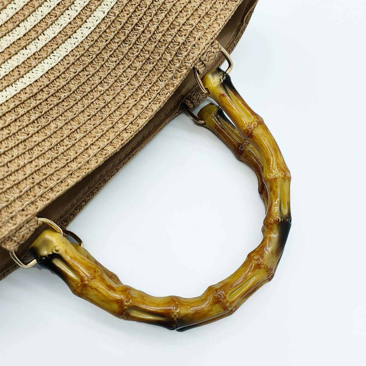 CONTRAST COLOR STRIPED HAND WOVEN BAG_CWAB2092