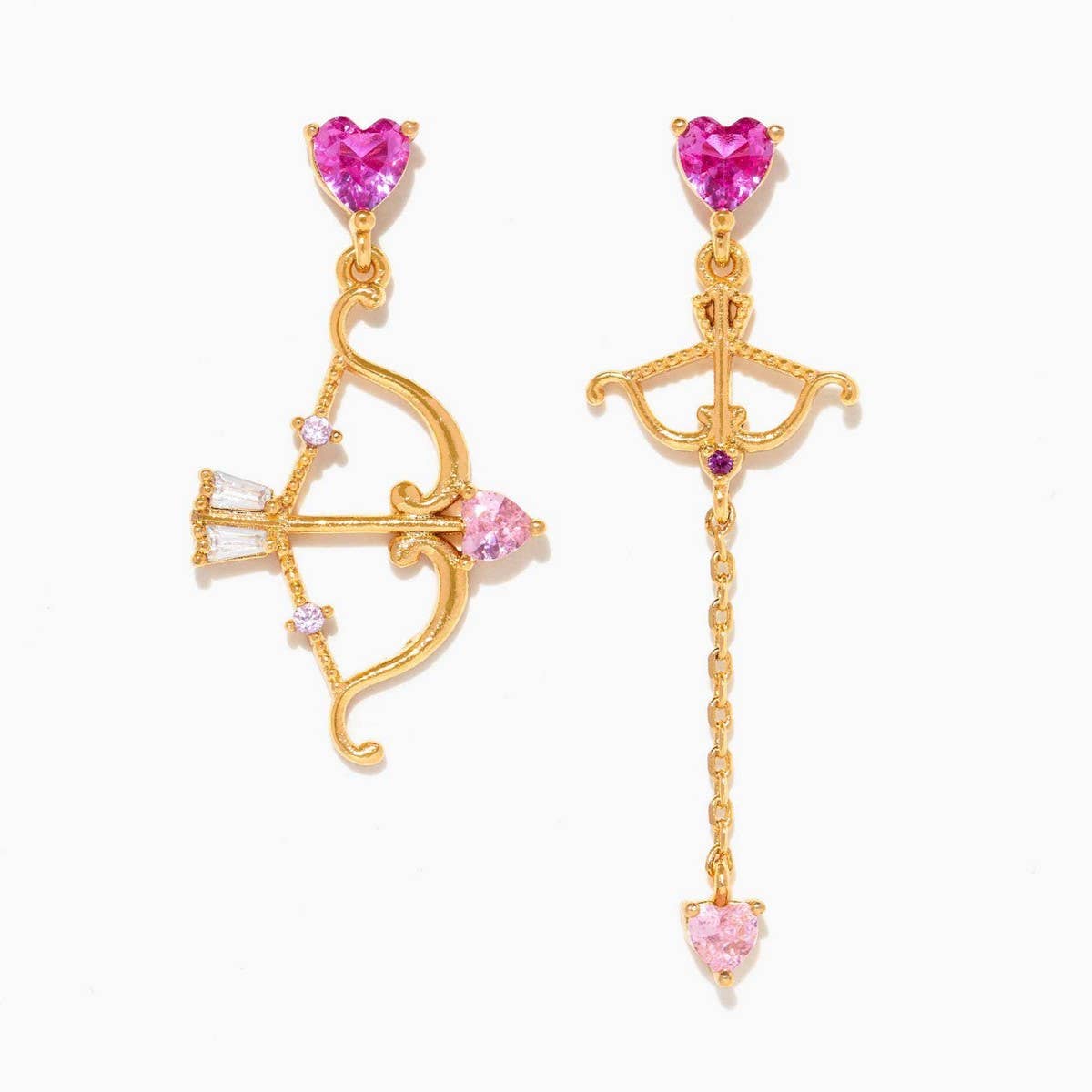 Cupid Heart Design Colorful Zircon Earrings