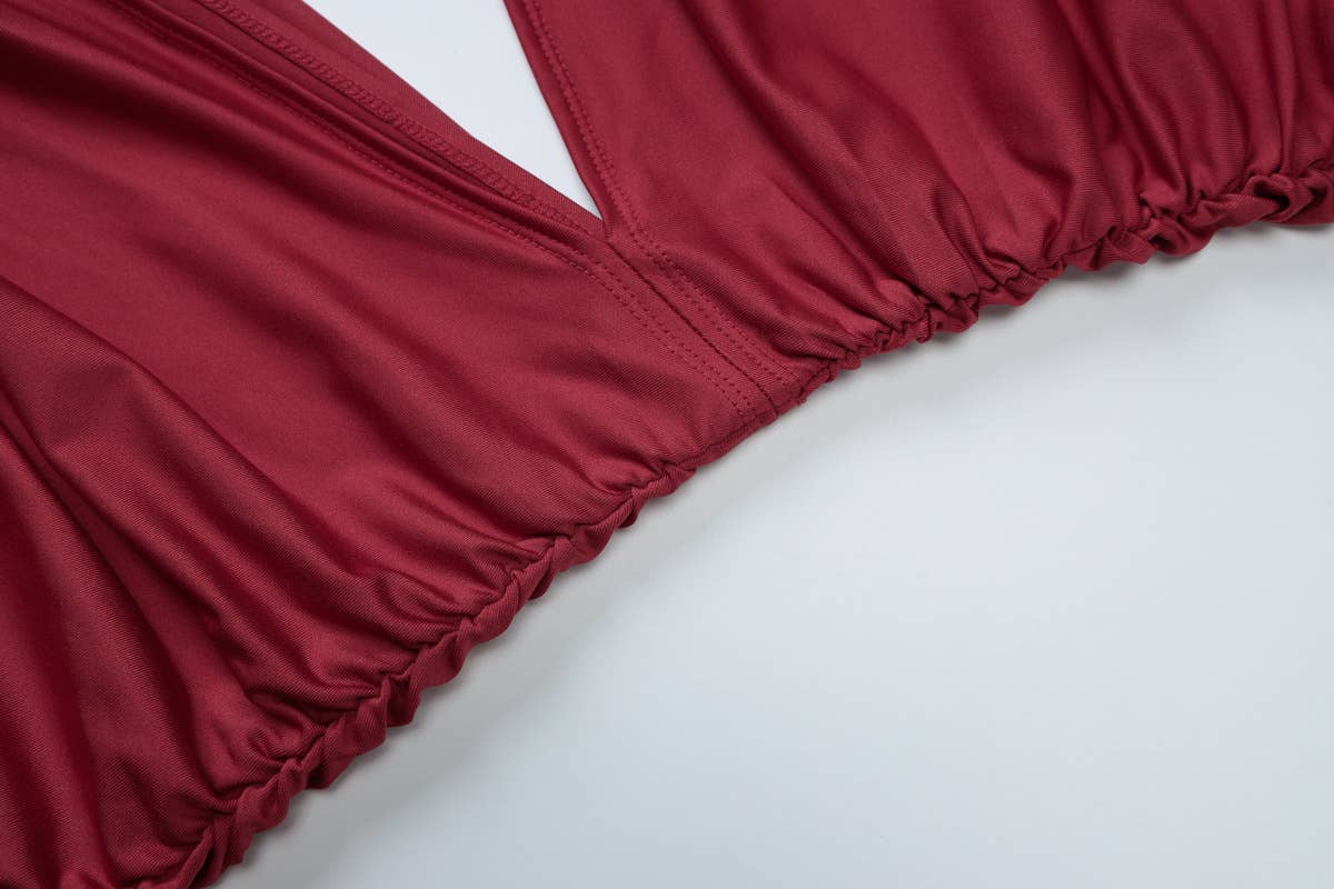 One Shoulder Cutout Ruched Bodycon Dress