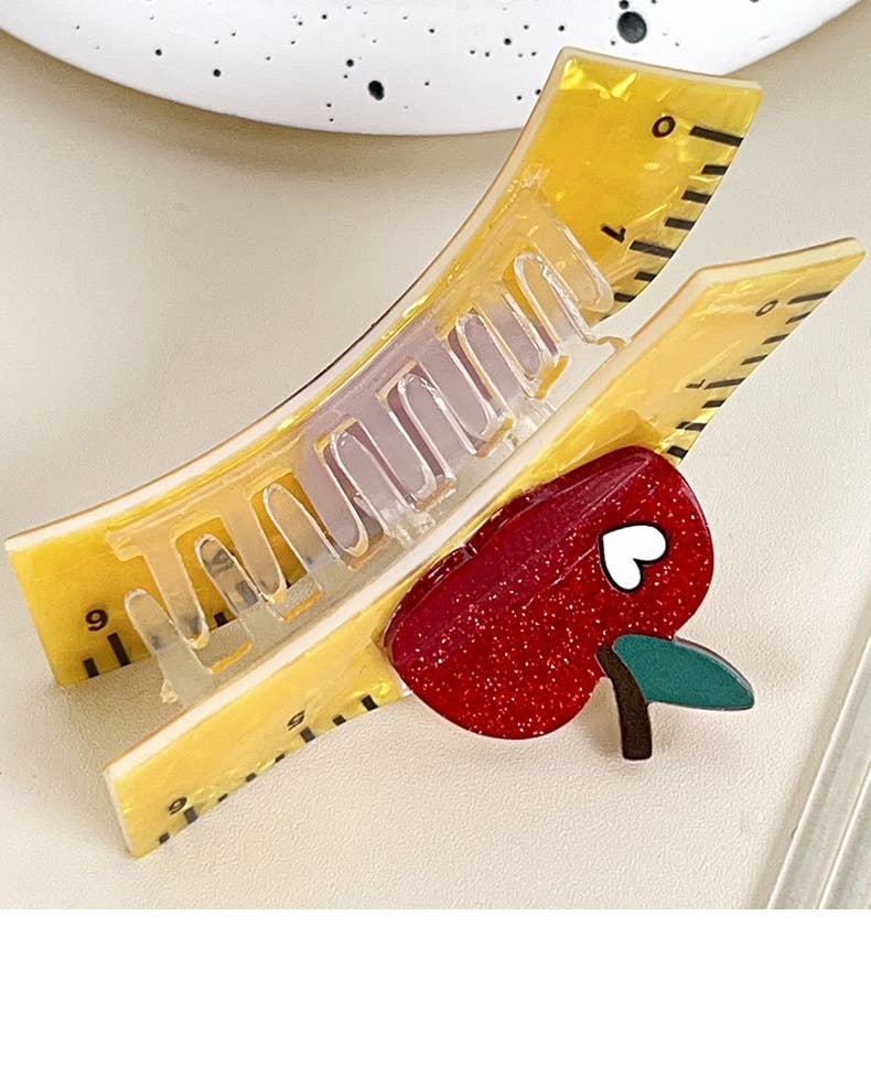 Apple ruler hairpin Cartoon car hairpin