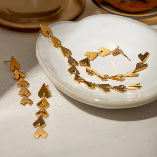 PERSONALIZED TRENDY LONG HEART TASSEL EARRINGS_CWAJE1894