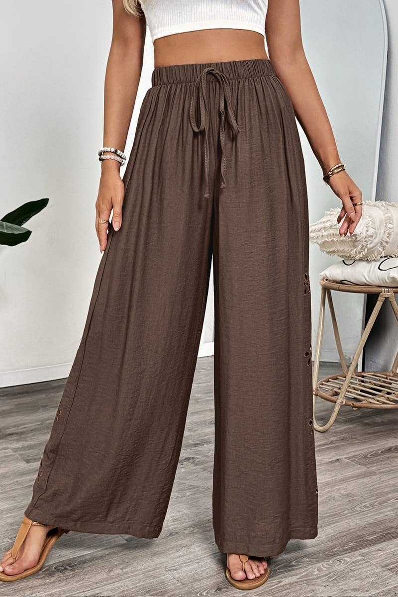 CWBLP2023_SOLID EMBROIDERED TIE WAIST WIDE LEG PANTS
