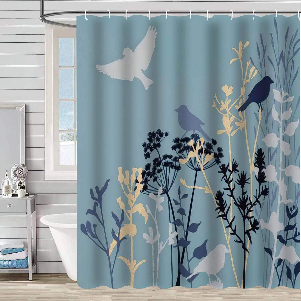 DANDELION FLOWER WATERPROOF SHOWER CURTAIN