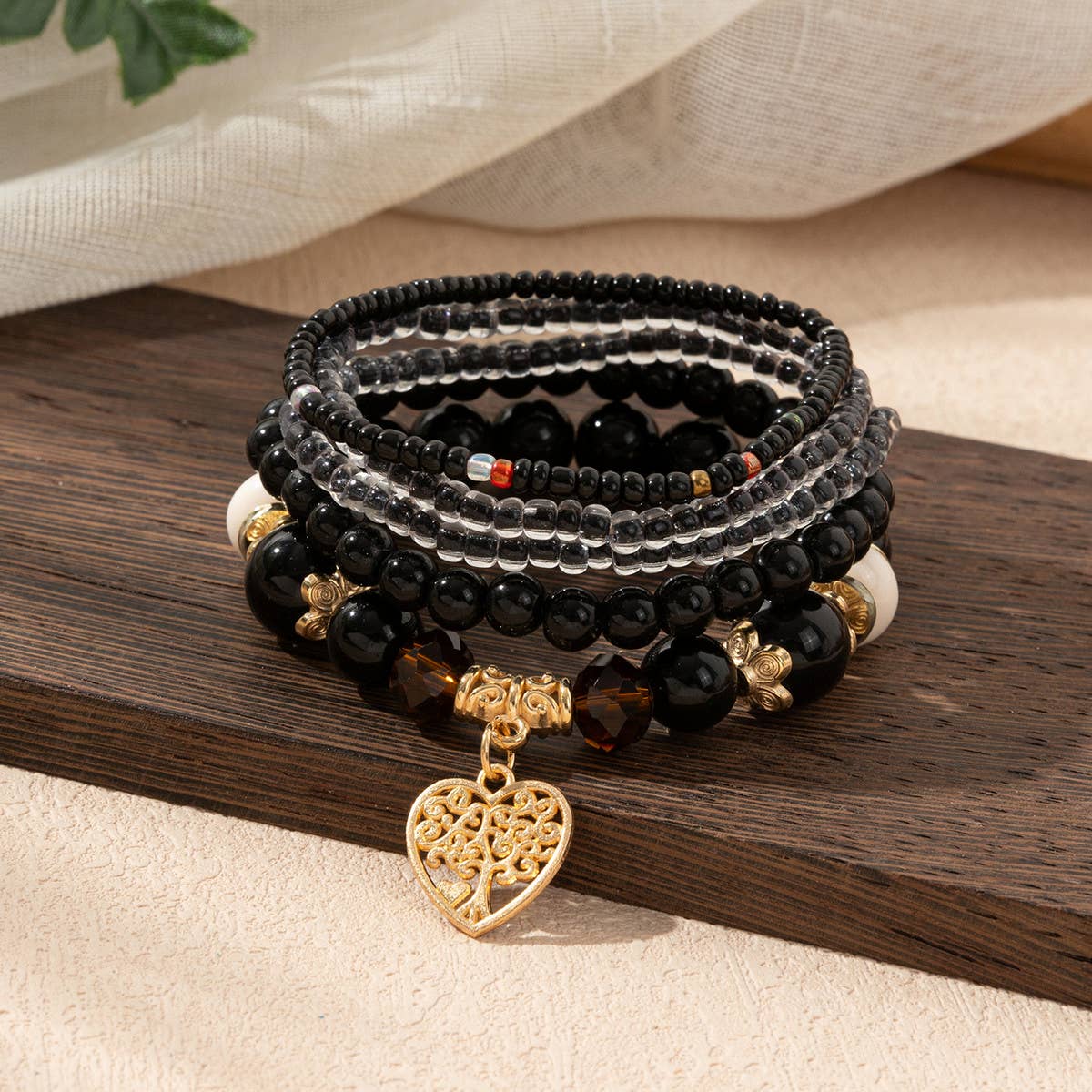 CRYSTAL MULTI-LAYER BEADED FASHION BRACELET