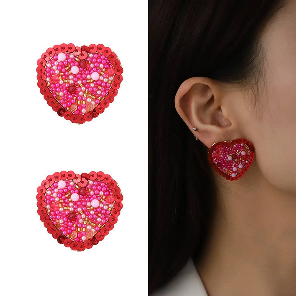 NEW LOVE PEACH STACKING NECKLACE SET FOR WOMEN