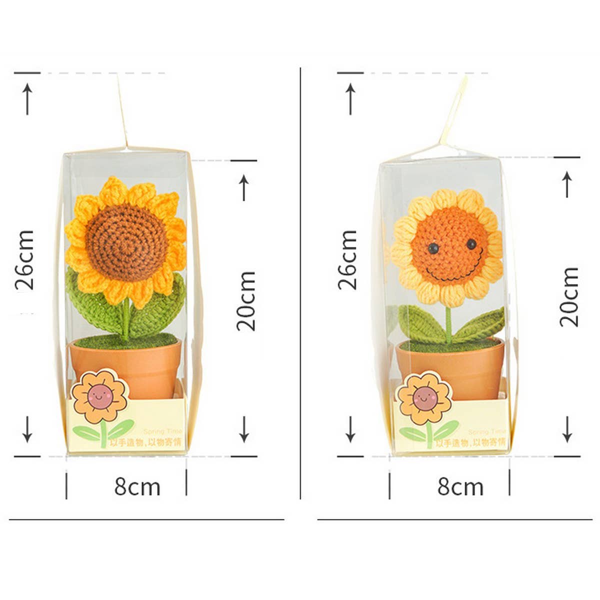 CWMM9268_KNITTED SUNFLOWER POTTED DESKTOP ORNAMENT