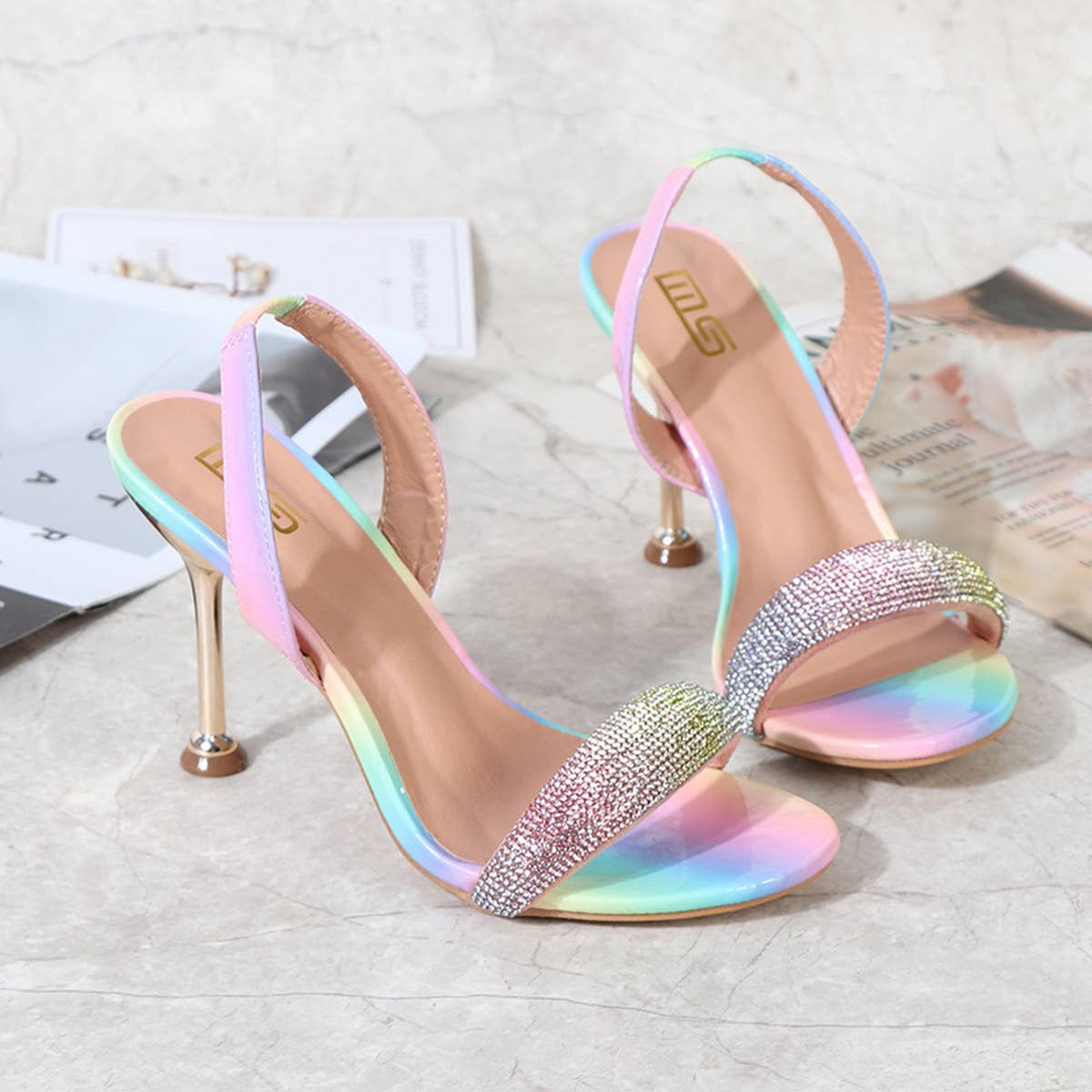 VERSATILE STILETTO COLORFUL FASHION SANDALS