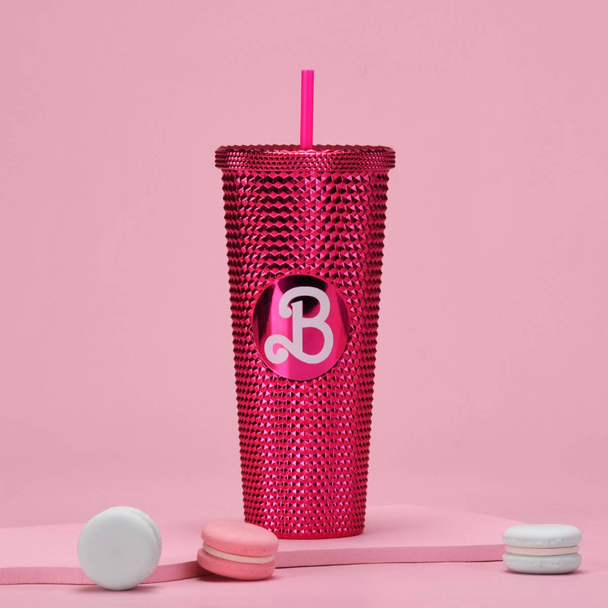 DOUBLE LAYER PORTABLE PLASTIC STRAW DIAMOND CUP