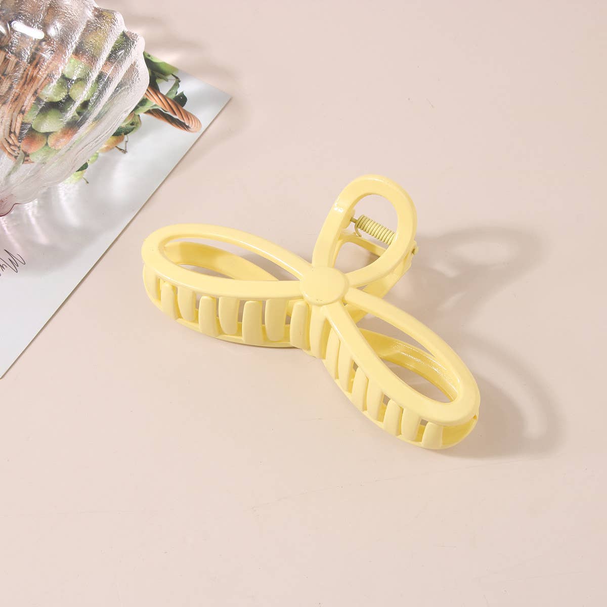 5.12" Glossy Resin Bow Hair Claw Clips for Women_CWAHA0486