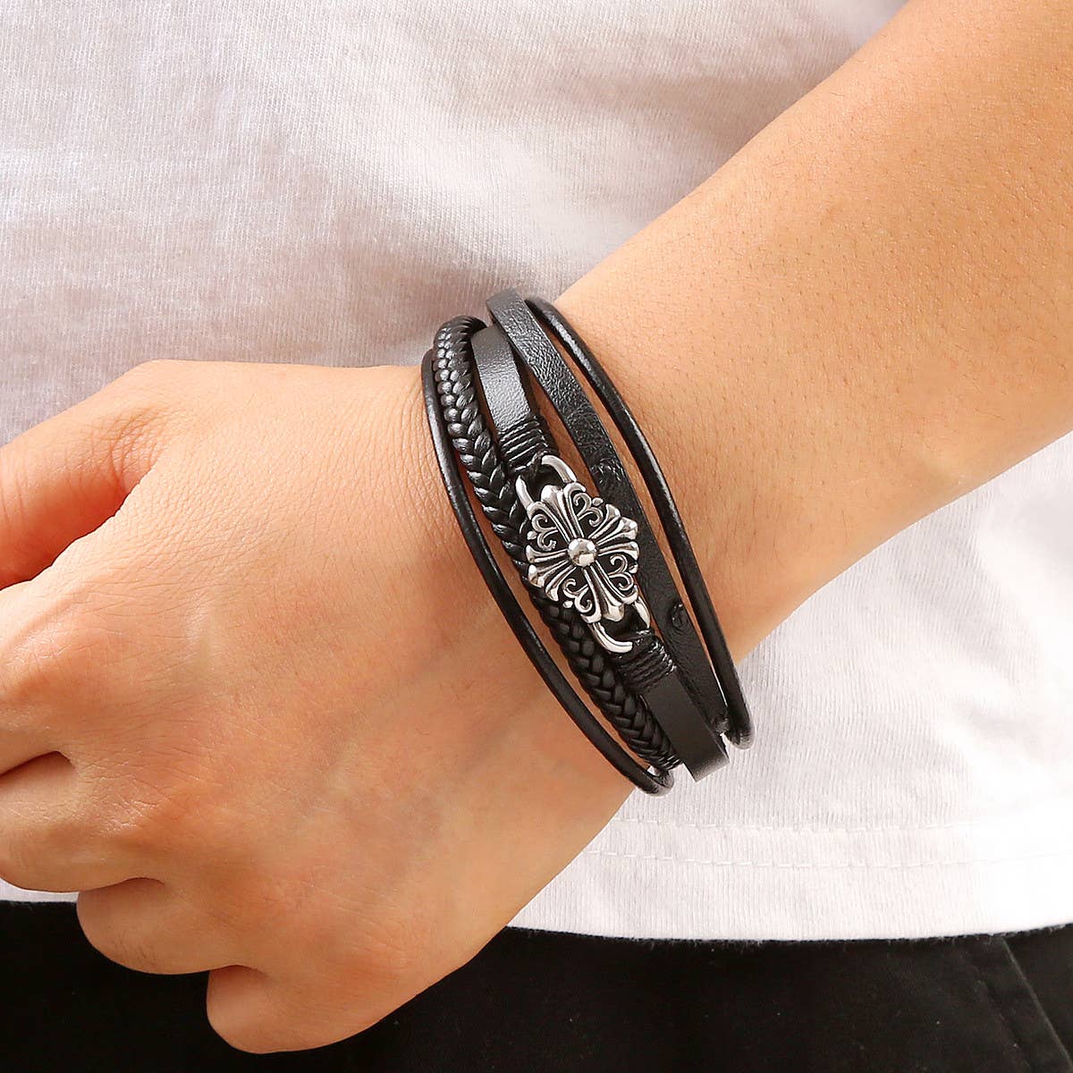 FASHION PU WOVEN BRACELET_CWAJE1515