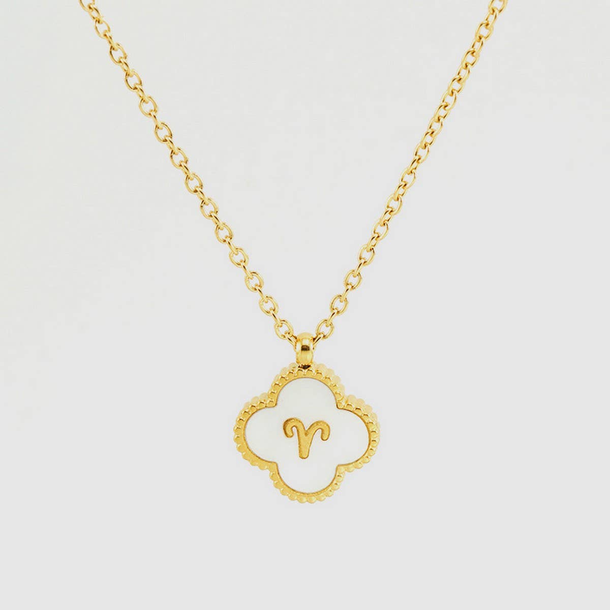 SHELL FOUR LEAF CLOVER CONSTELLATION NECKLACE