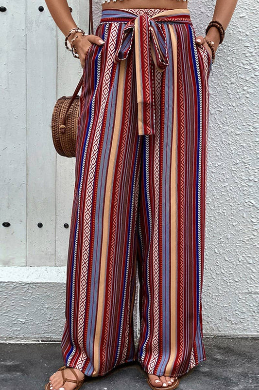 CWBLP0763_PRINTED ELASTIC WAIST WIDE-LEG TROUSERS