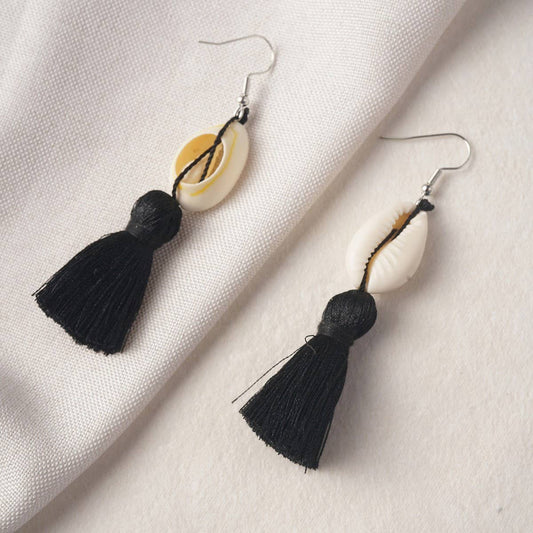 FASHIONABLE SHELL TASSEL DROP EARRINGS