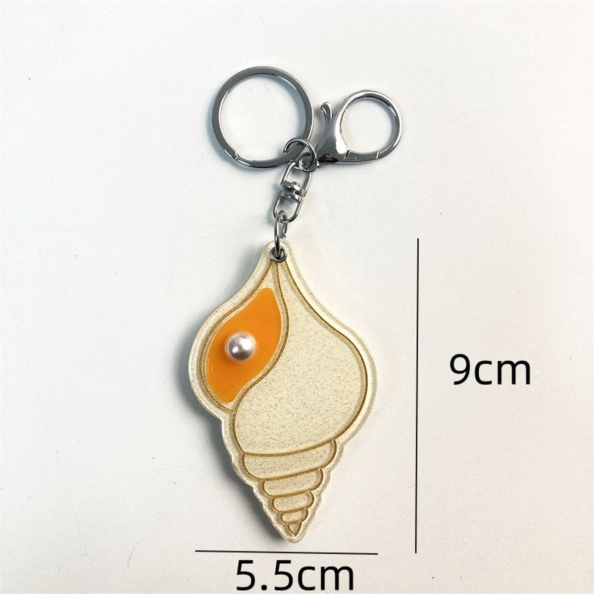 Creative Seashell Round Mirror Keychain Acrylic