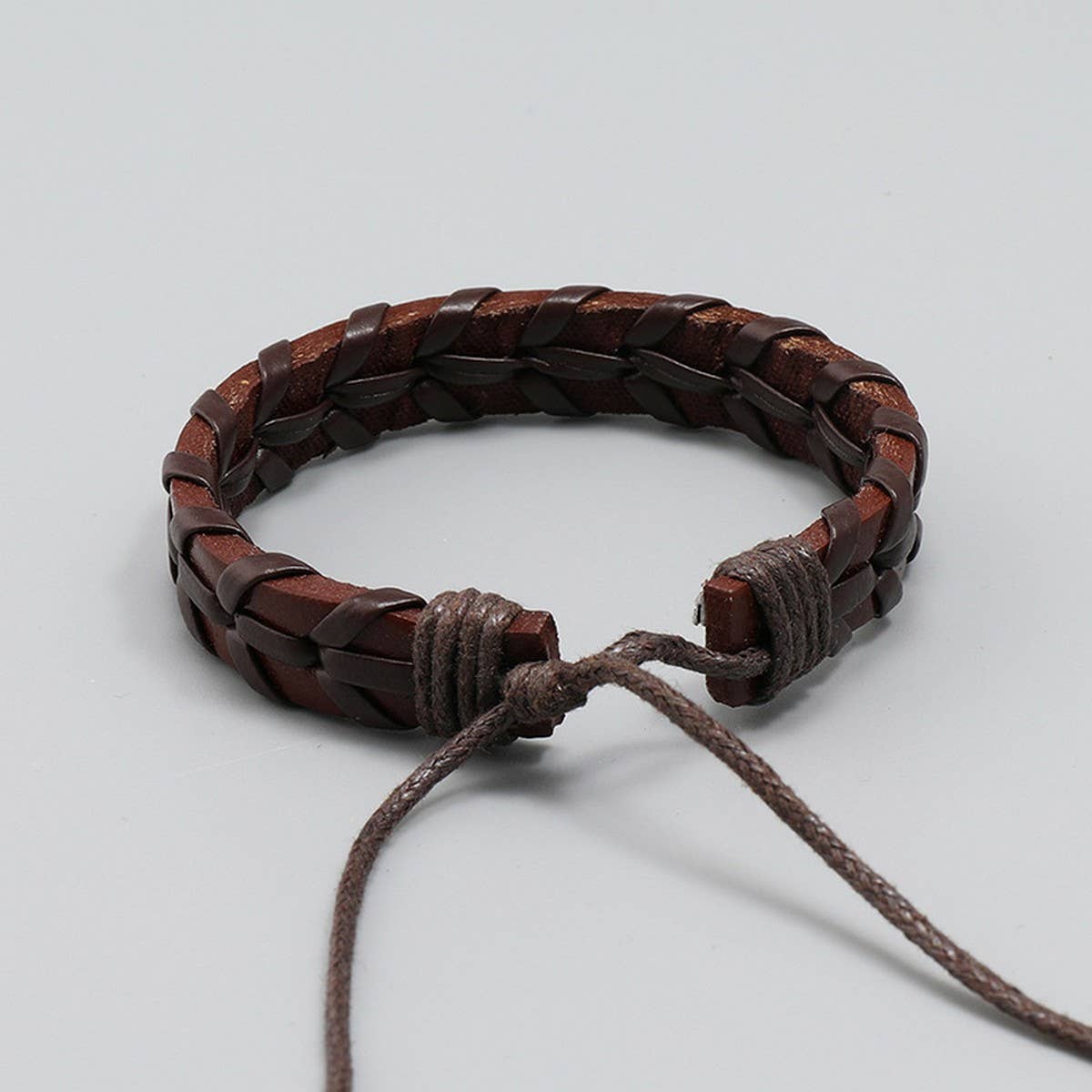 PERSONALIZED WOVEN VINTAGE LEATHER BRACELET_CWMM4463
