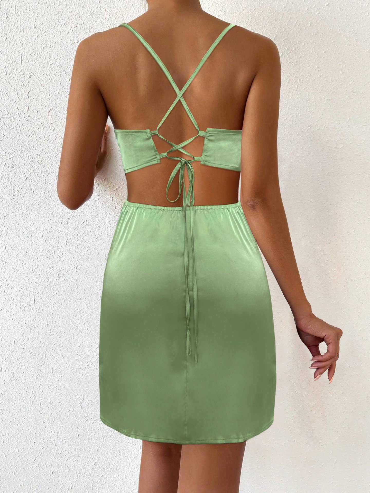 Sexy slimming halter solid color halter dress