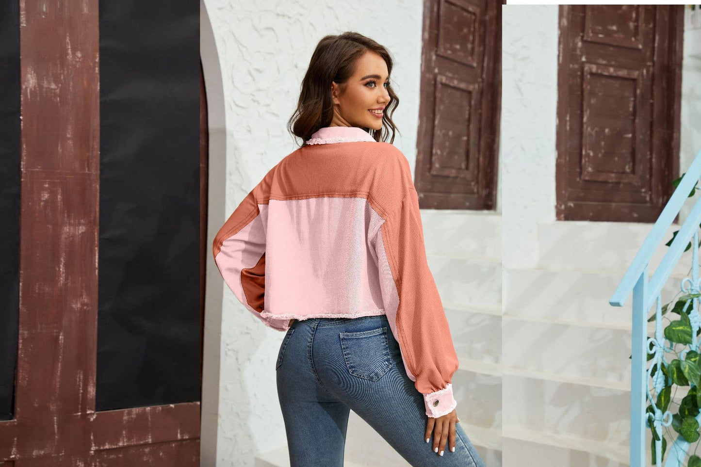 WAFFLE COAT WITH LONG SLEEVES AND SHORT SLEEVES