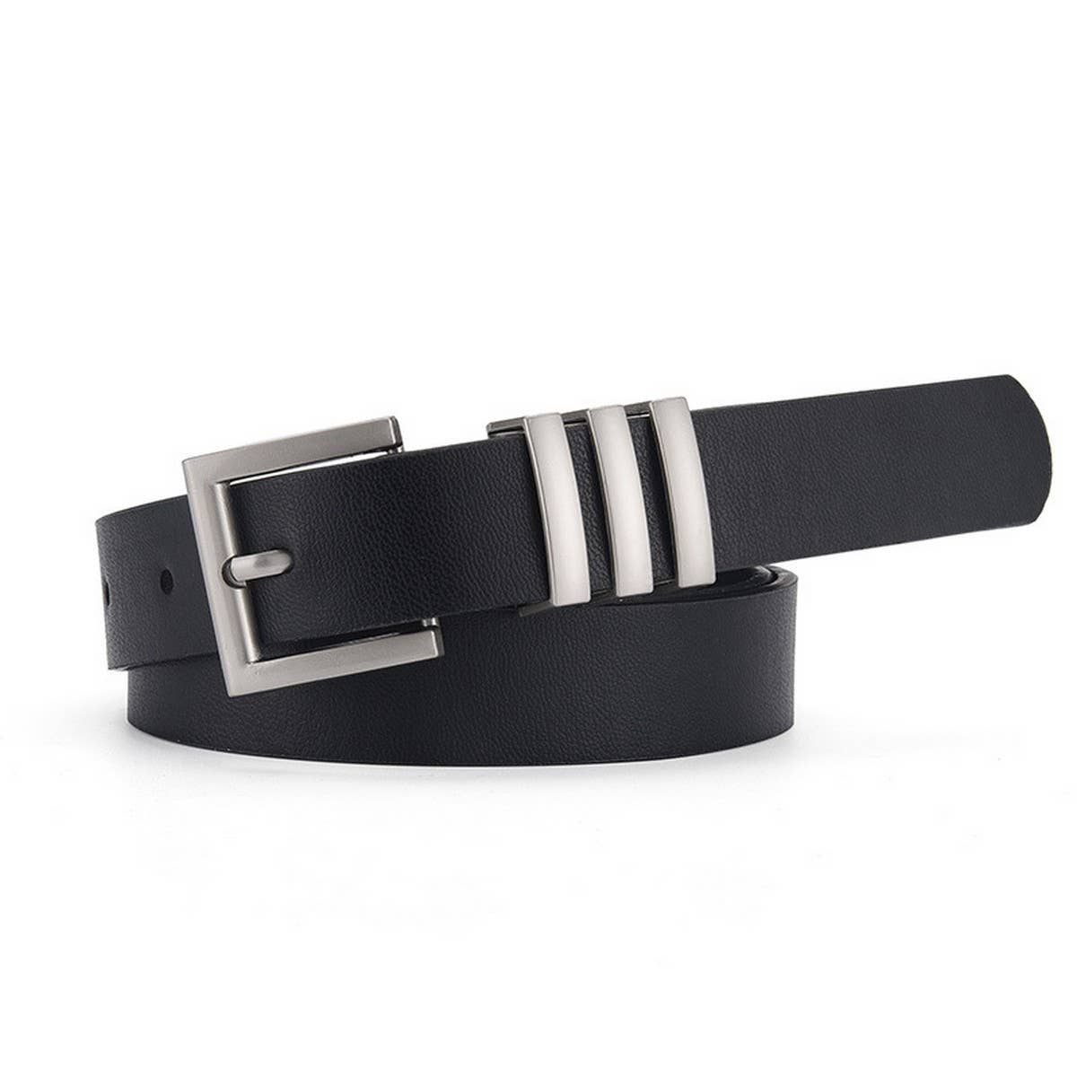 MATTE KOREAN-STYLE METAL SQUARE BUCKLE BELT