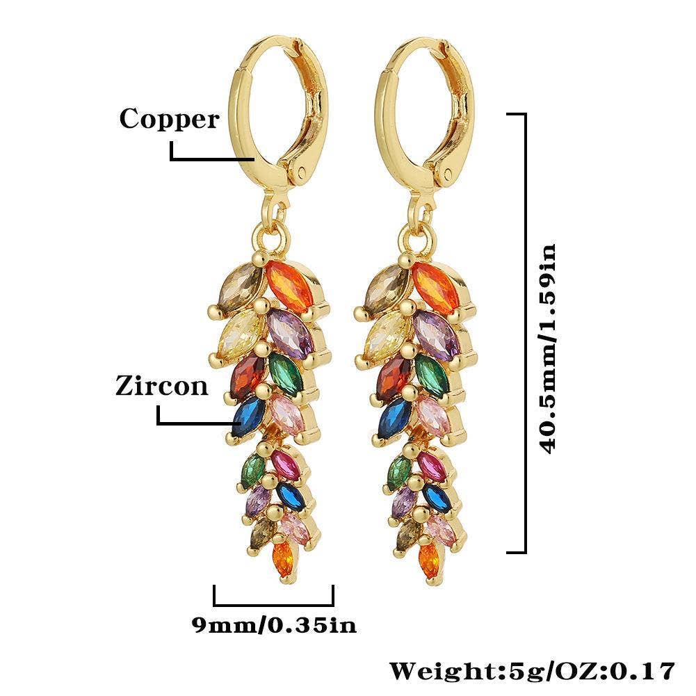 High-end wheat ear feel niche design earring