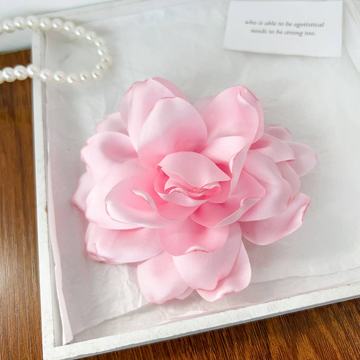 Fresh rose-themed fabric flower hair clips