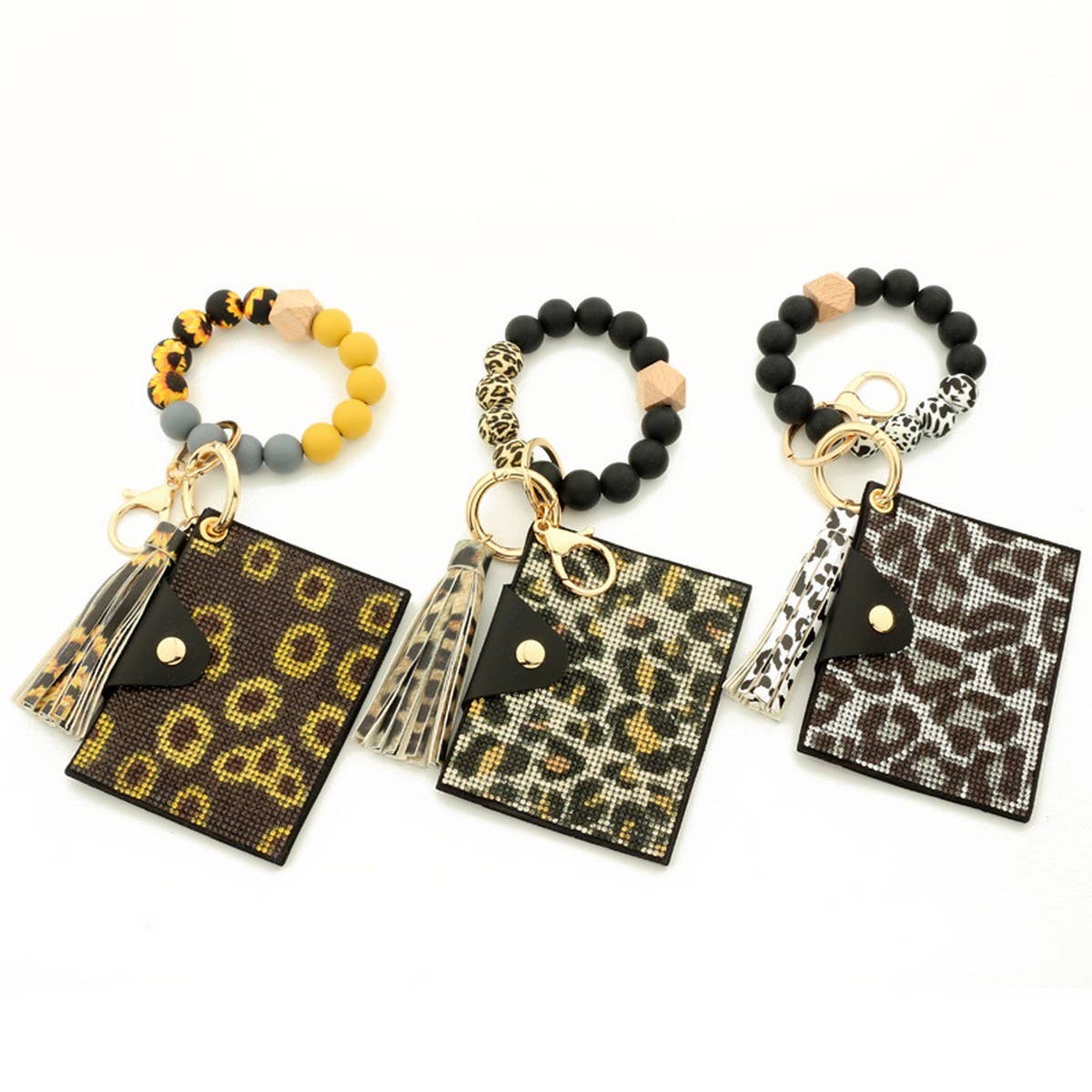 Rhinestone Leopard Wallet with Bead Keychain_CWAB4999