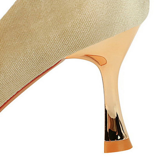 SHALLOW POINTED TOE DIAMOND BUCKLE HIGH HEELS