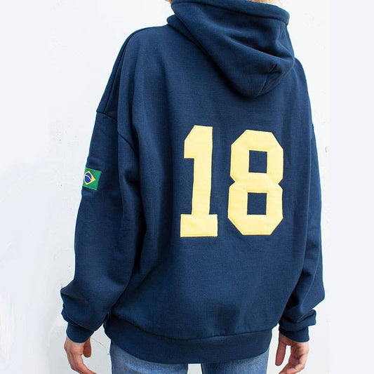 EMBROIDERED HOODIE FALL LONG-SLEEVED SWEATSHIRT