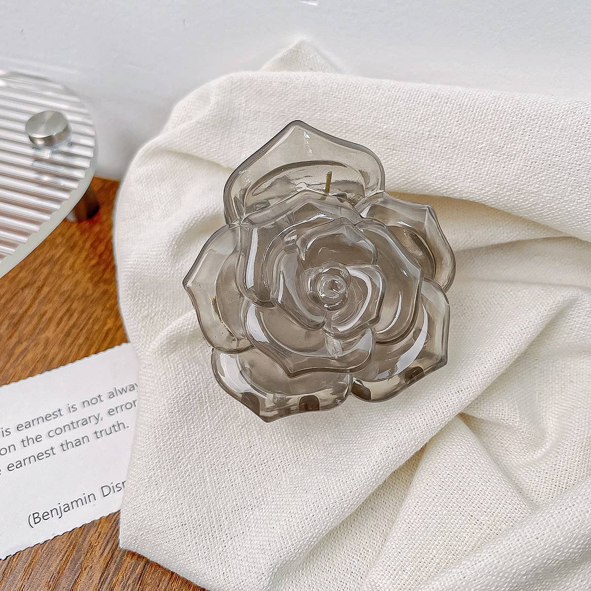 Vintage semi-transparent rose clipper hair clips