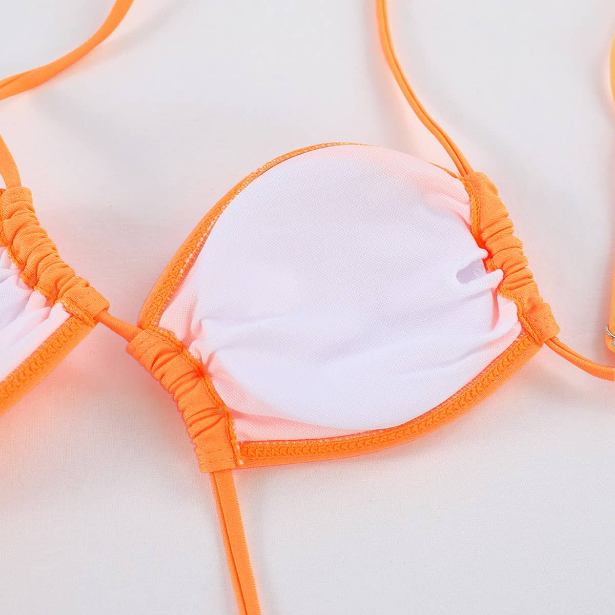 ASYMMETRIC SOLID COLOR STRAPPY BIKINI SWIMSUIT_CWMW0263