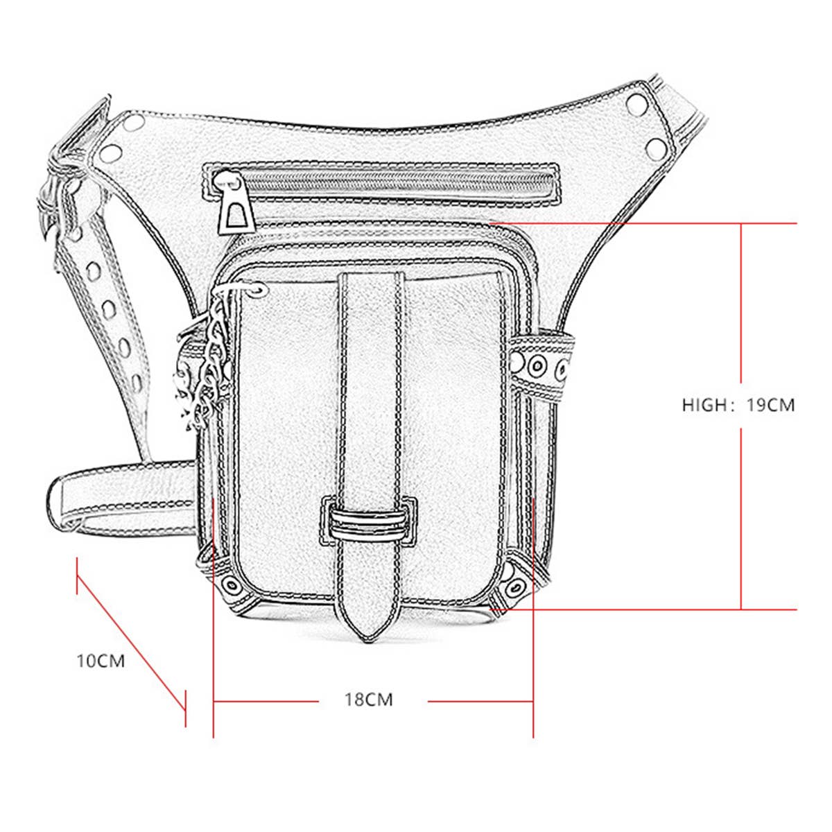 ROCK LEATHER RETRO PUNK PURSE SHOULDER BAG_CWAB0630