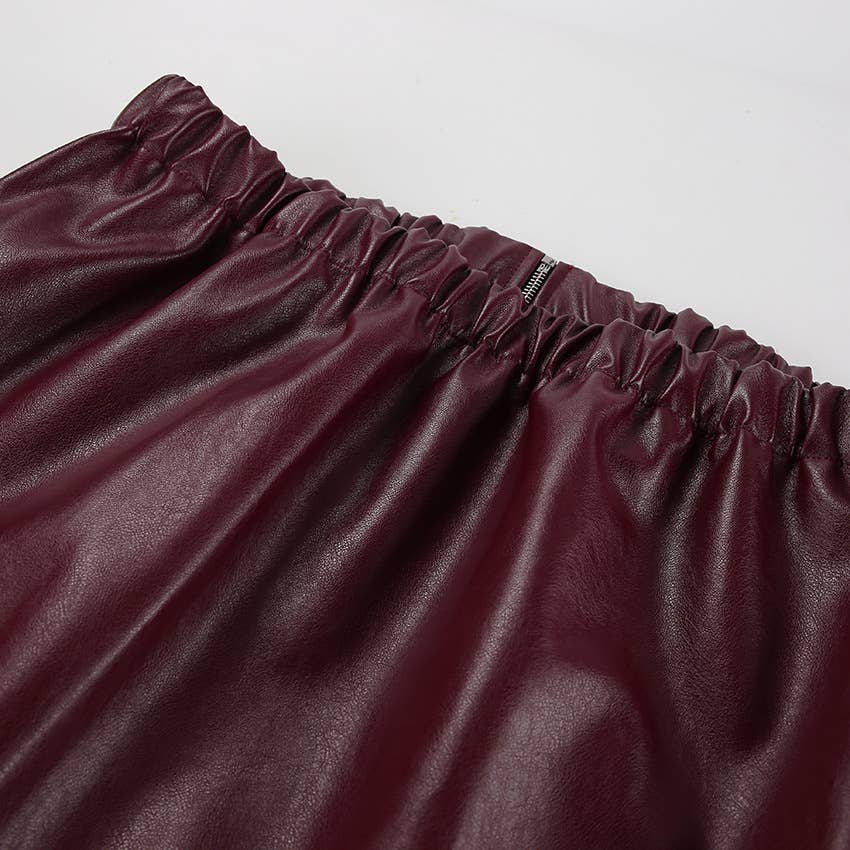 CWOJA1592_ANGORA RED LEATHER BIKER GIRL FASHION JACKET