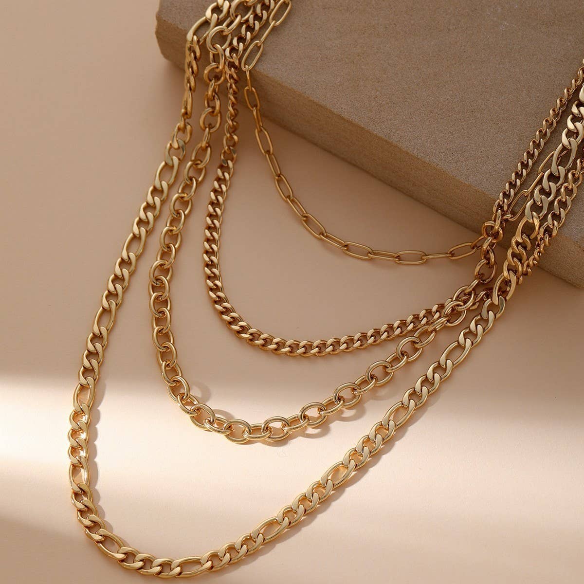 LAYERED CUBAN PAPERCLIP CHAIN NECKLACE