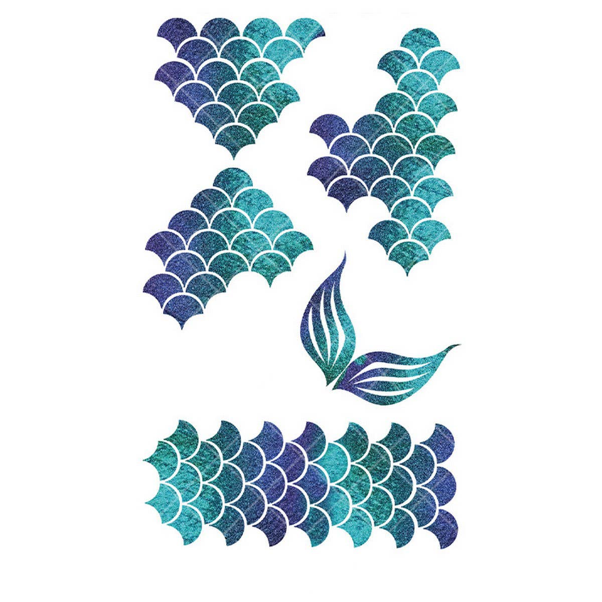 Summer Mermaid Scale Tattoo Stickers Waterproof_CWMM8368
