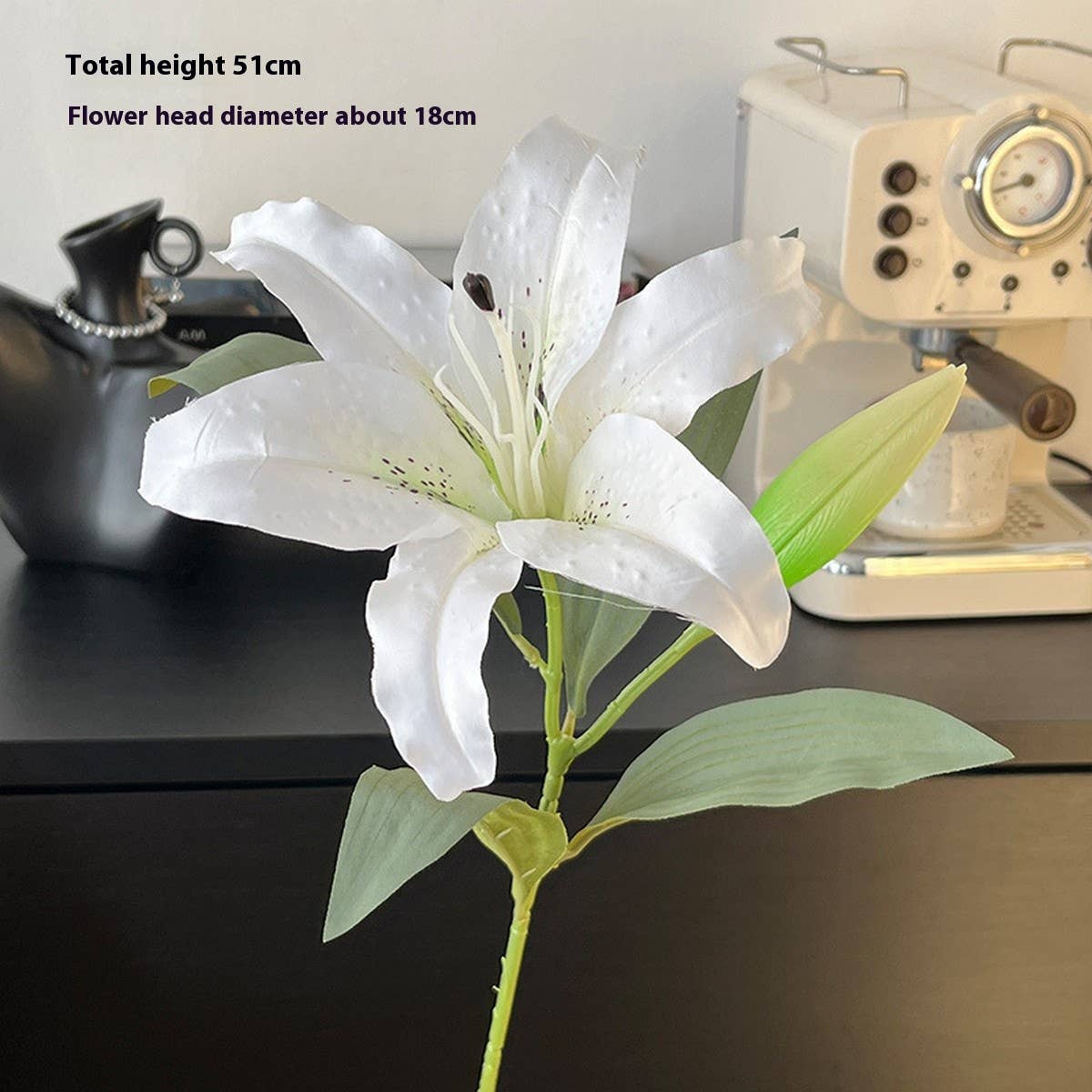 Vintage Autumn Artificial Lily with Bud and Bloom