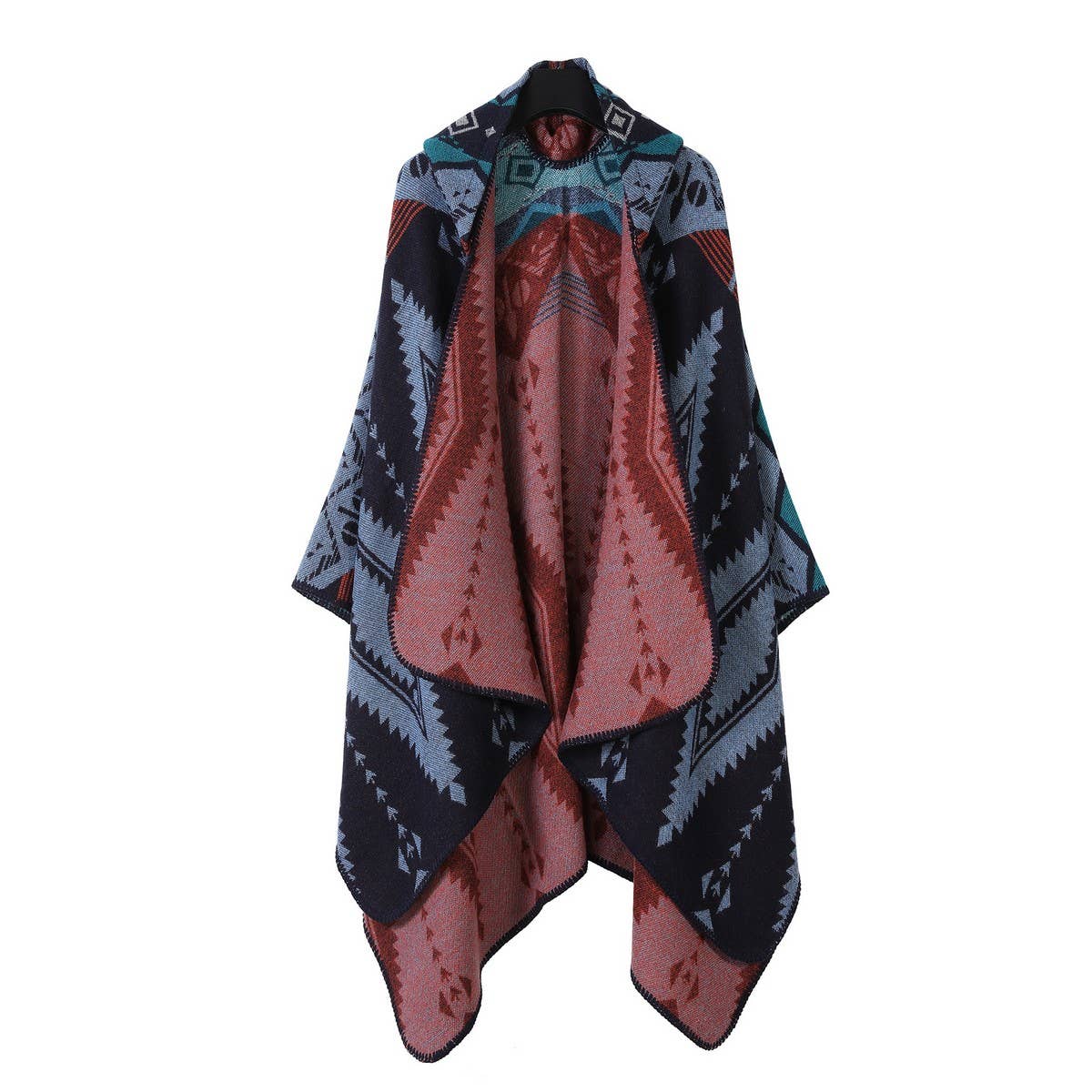 HOODED CAPE SCARF WEAR ETHNIC STYLE SHAWL